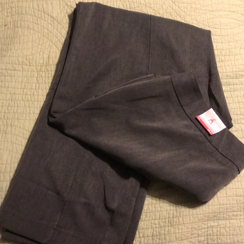 Grey trousers.